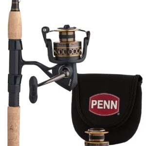 PENN 7' Battle Spinning Fishing Rod and Reel Combo Kit, Size 5000 Reel with Cover, Moderate Action