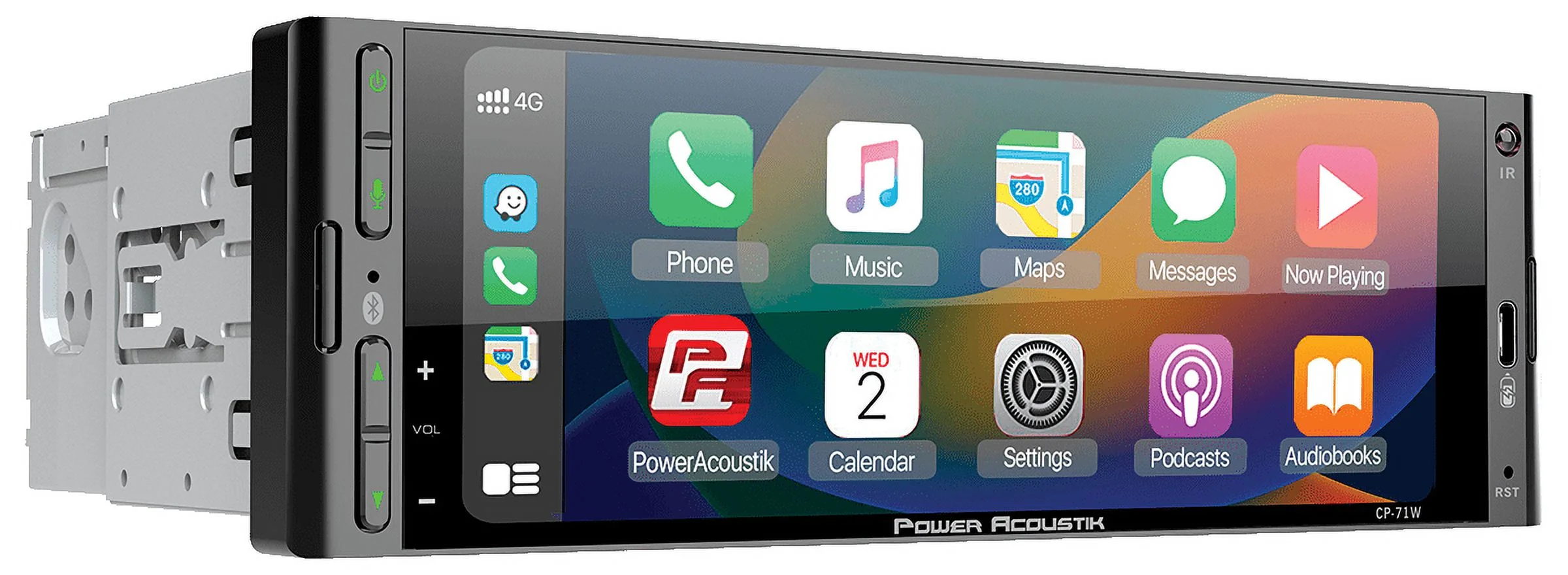 Power Acoustik CP-71WA Single DIN 6.5" Color Touchscreen Car Stereo with Bluetooth Connected Apple CarPlay + Android Auto