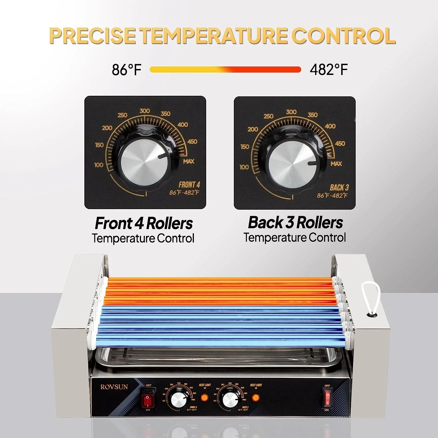 ROVSUN 1050 W 18 Hot Dog Capacity Commercial Hot Dog Roller Grill