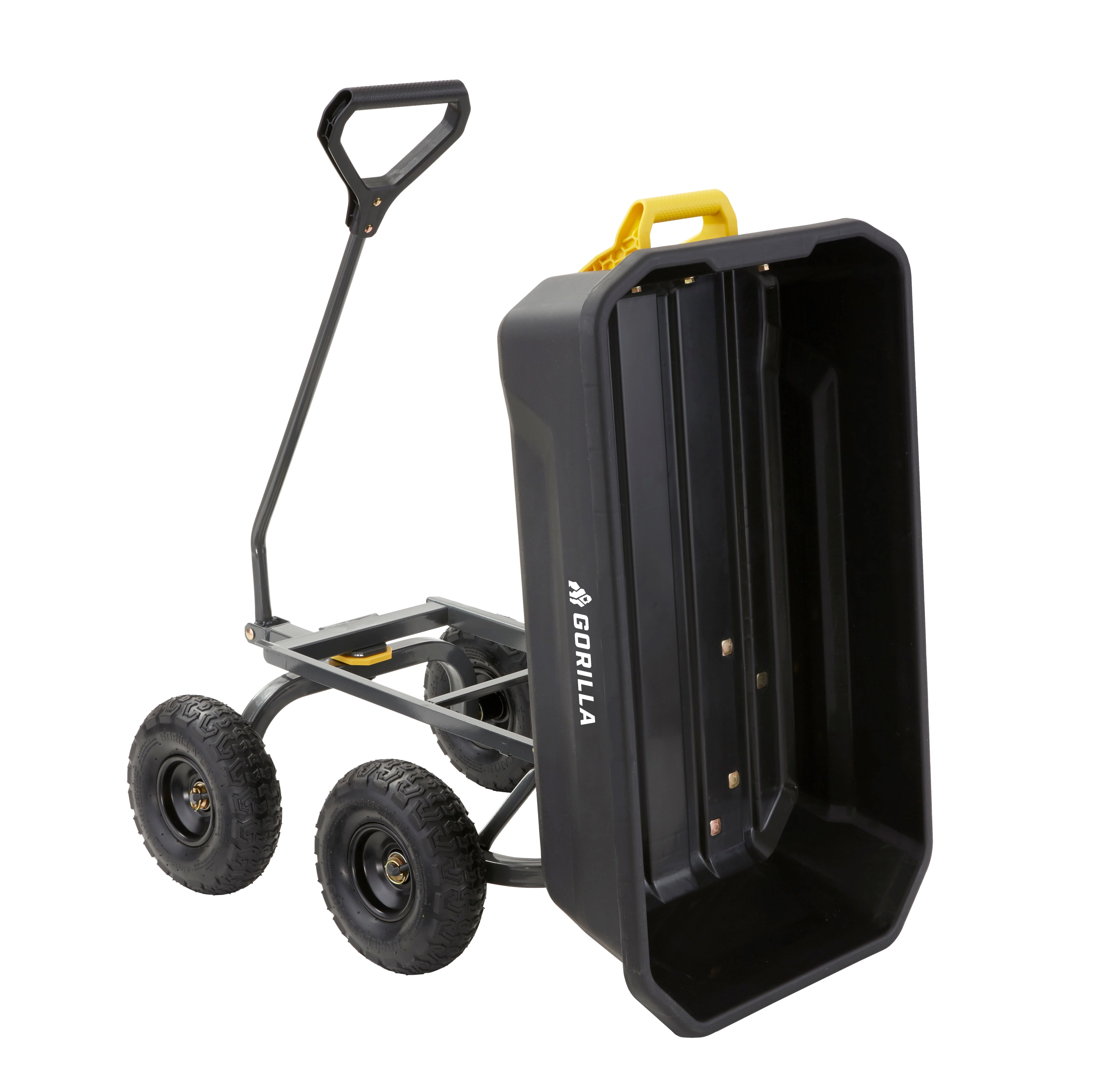 Gorilla Carts 4 Cu. ft. Poly Garden Dump Cart, 600 lbs. Capacity, 35 in. x 22 in. Bed, 10 in. Tires