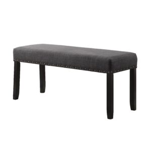 Roundhill Furniture Biony Bench, Gray