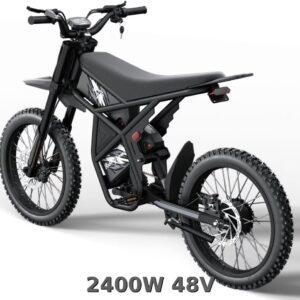 2000W Electric Dirt Bike for Adults Ridingtimes GT73 UL2849,Brushless Hub Motor,18.2AH*2 Electric Bike with 25" tires digital screen Carbon Steel,Black